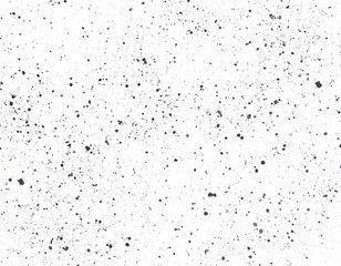 A scattered ink splatter pattern with varied dot sizes, resembling a delicate spray on white