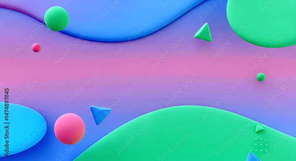 Poster colorful abstract 3d background geometric shapes objects