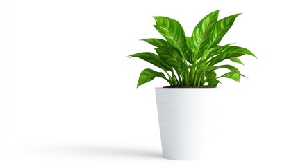 Obraz premium Serene Peace Lily in a White Pot: A Symbol of Tranquility and Indoor Greenery