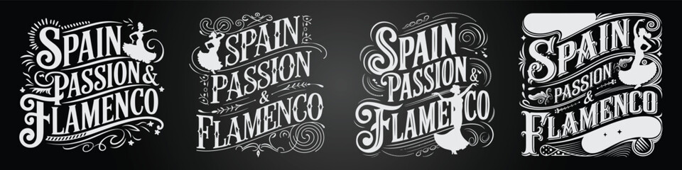 Spain Chalkboard Typography with Global Geography Design