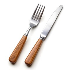 Naklejka premium Cutlery knife and fork isolated on white background