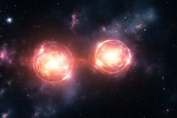 Obraz premium Cosmic Energy Glowing Nebulae In A Dark Universe