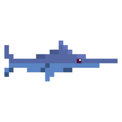 Isolated colored pixelated shark icon Vector