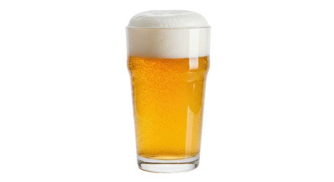 Isolated Pint of Beer with Foam