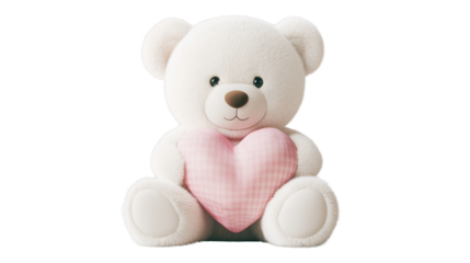 A set of endearing white teddy bears offering hugs in charming style, isolated on a transparent background
