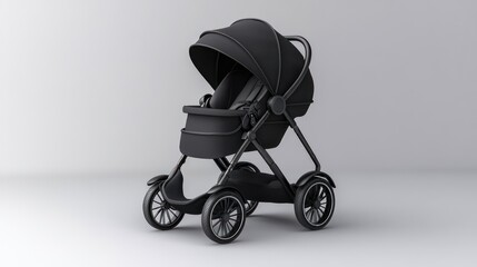 Sleek Black Baby Stroller: Modern Design, Luxury Comfort