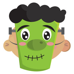 Isolated cute avatar of a zombie costume character Vector