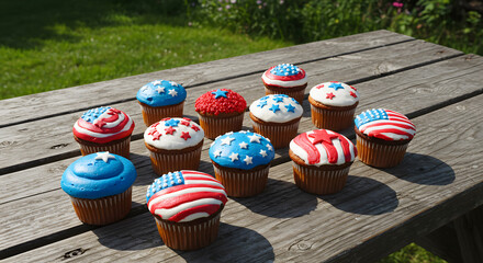 Patriotic Cupcake Display