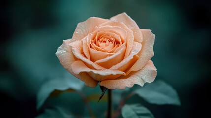 Peachy rose in soft focus