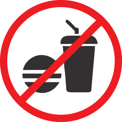 No food and drink prohibited symbol unhealthy choices