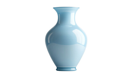 A set of close-up images featuring an empty light blue vase with soft reflections isolated on a transparent background for elegant decor isolated on a transparent background