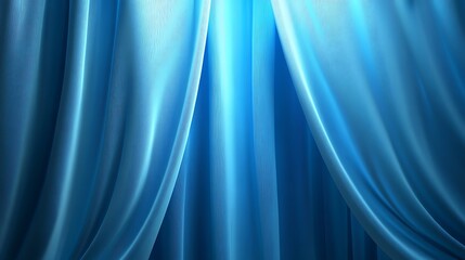 Blue drapery fabric background