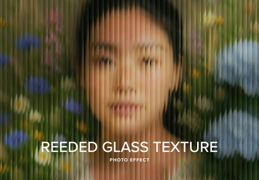 Reeded Glass Texture Image Effect Mockup
