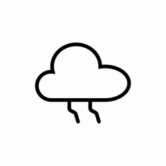 Stormy rain cloud weather icon vector sign