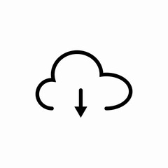 Cloud download data storage icon vector sign