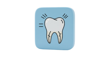 Isolated Cartoon Tooth with Stains
