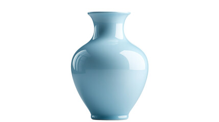 Obraz premium A set of close-up shots of an empty light blue vase, subtly reflecting light, isolated on a transparent background for interior decor stock imagery isolated on a transparent background