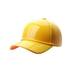 Fototapeta premium Yellow Cap 3d rendering isolated on transparent background. Cartoon plastic style