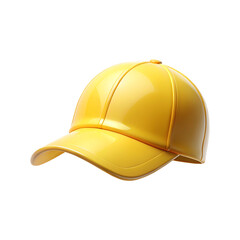 Fototapeta premium Yellow Cap 3d rendering isolated on transparent background. Cartoon plastic style