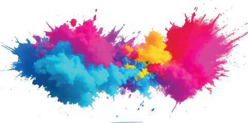 Vibrant Watercolor Splash and Brush Strokes, Imbuing the Canvas with Colorful and Bold Stains, Splashes, and Streaks, All Set Against a Clean White Background for a Contemporary and Artistic Flair.
