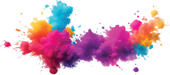 Vibrant Watercolor Splash and Brush Strokes, Imbuing the Canvas with Colorful and Bold Stains, Splashes, and Streaks, All Set Against a Clean White Background for a Contemporary and Artistic Flair.

