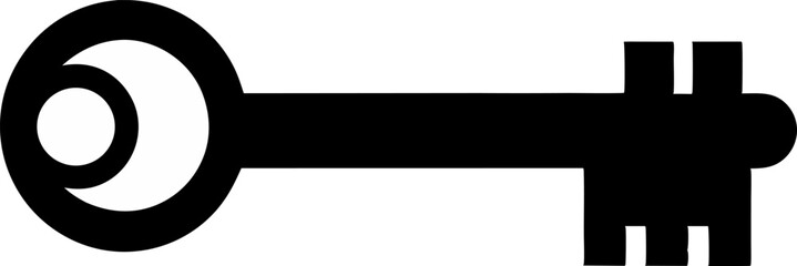 Obraz premium Flat Key Top Silhouette Vector Illustration 