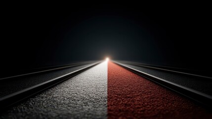 Futuristic Railroad Tracks  Minimalist Design  Abstract Technology  Speed  Light Trails