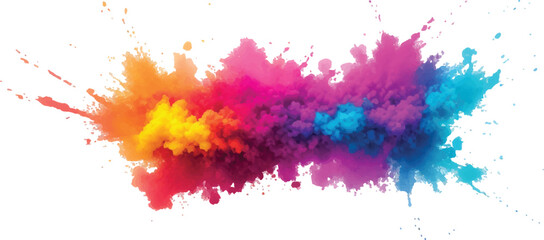 Vibrant Watercolor Splash and Brush Strokes, Imbuing the Canvas with Colorful and Bold Stains, Splashes, and Streaks, All Set Against a Clean White Background for a Contemporary and Artistic Flair.
