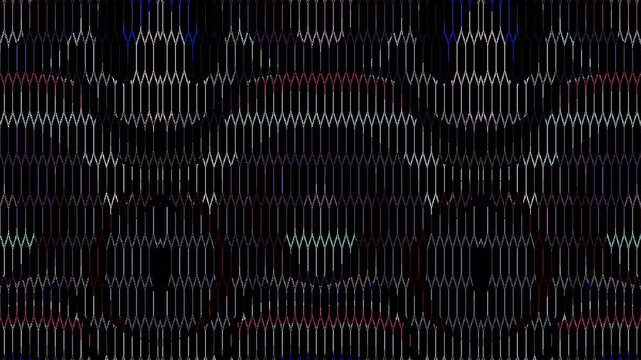 Abstract background moving stripes and flashing with shining light dots. Animation with circles