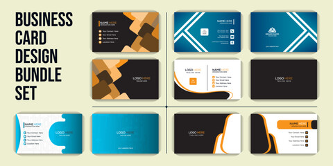 Modern business card design bundle, presentation card template, Unique stationery template. Set of 5 vector business card
