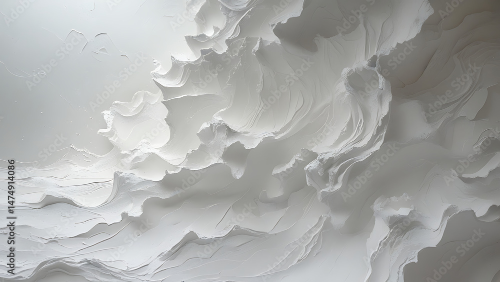 Poster abstract white texture with artistic fluid forms and light shadow effects displaying creativity