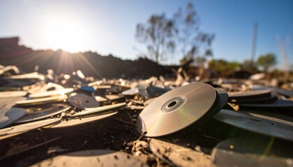 大量に捨てられているCD