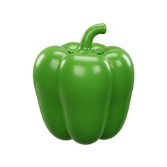 3D Green Bell Pepper Realistic