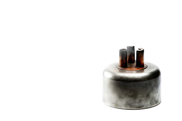 A superconductor in nitrogen smoke isolated on white background PNG