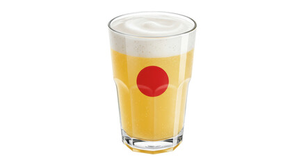 Isolated Glass of Tropical Juice with Red Circle