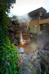 Hells of Beppu, or Beppu no jigoku, place of scenic beauty in the onsen town of Beppu, all of the seven hells is called Beppu Jigoku Meguri, Beppu, Oita, Kyushu, Japan