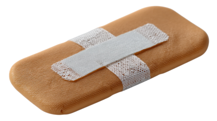 Adhesive Bandage: Close-up of an adhesive bandage, ready to provide protection and comfort. It features a soft.