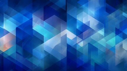 Obraz premium Abstract overlapping blue geometric squares on dark background pattern.