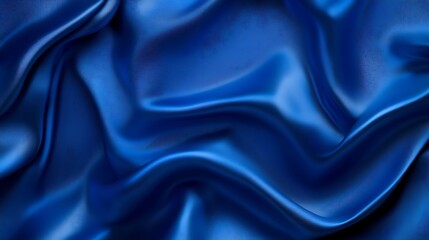 Obraz premium Blue silk fabric flowing textile abstract background
