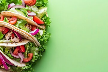 Fresh and vibrant chicken tacos arrangement