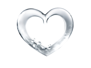 A water heart isolated on white background PNG