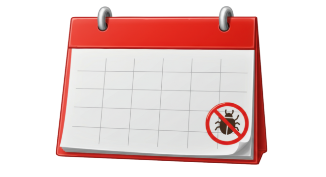 Isolated Calendar with Bug Ban Sign
