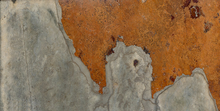 Facade with red phyllite stone cladding, natural and rustic texture