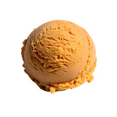 Fototapeta premium A coconut ice cream scoop ball and vanilla ice cream of sweet food isolated on transparent background.