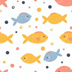 Naklejka premium seamless minimal doodle pattern of abstract sea creatures and coral shapes, soft beige and aqua color palette