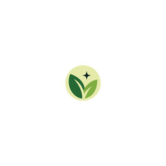 Gentle Green Leaf Star Logo with white background. 