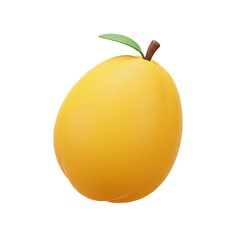 Yellow oval mango fruit with stem