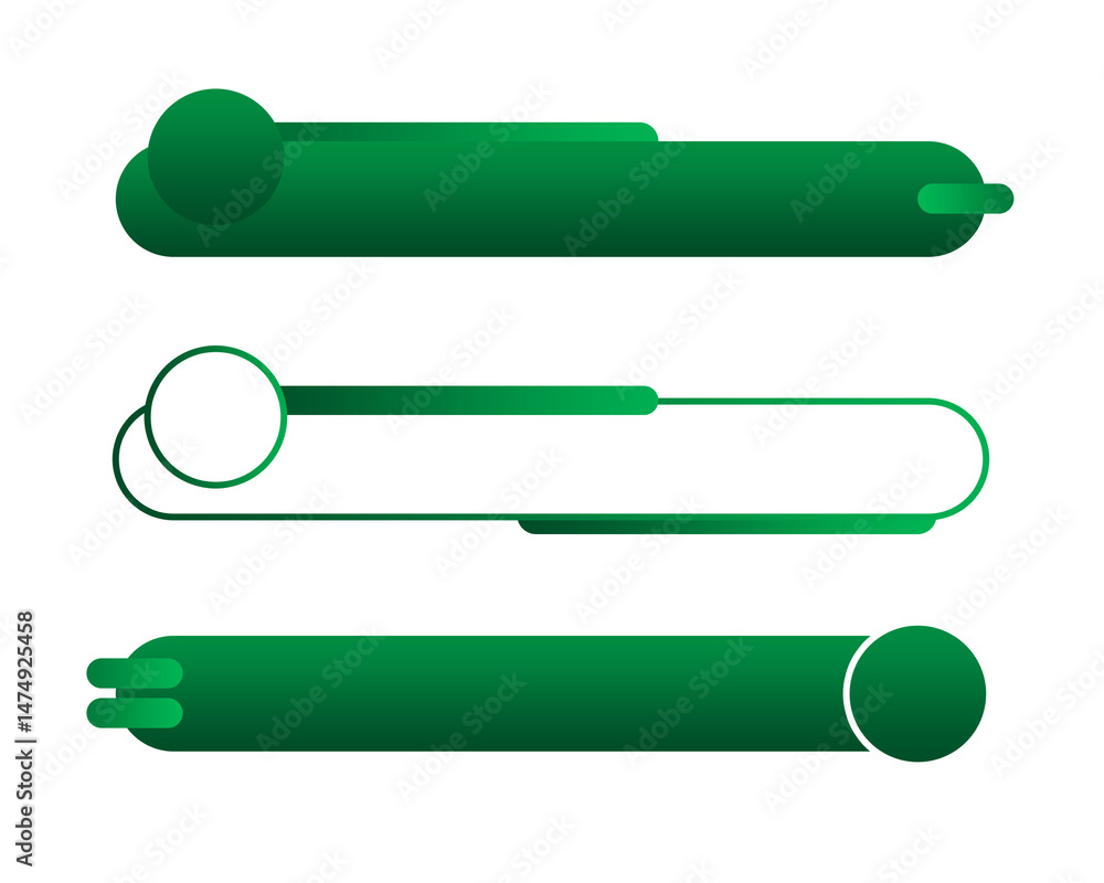 Aufkleber modern lower third design gradient green set of banners for element design png file