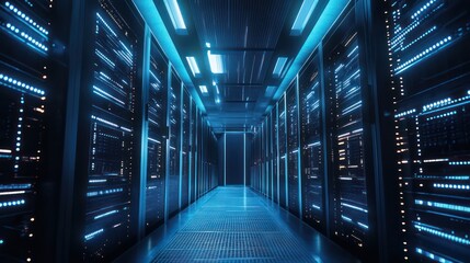 Futuristic digital network interior