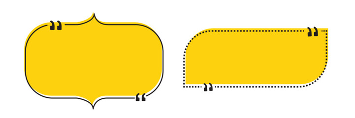 Quote box frame, big set. Quote text in speech bubble. Quote box icon. 
